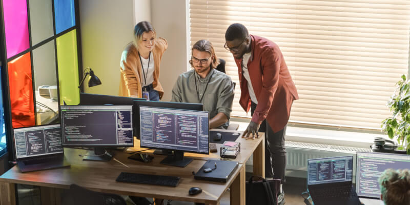 Machine Learning Professionals working together