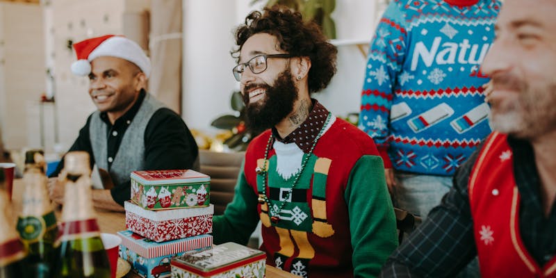 man enjoying office christmas party