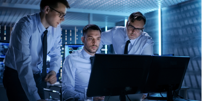 Software engineers in operating room