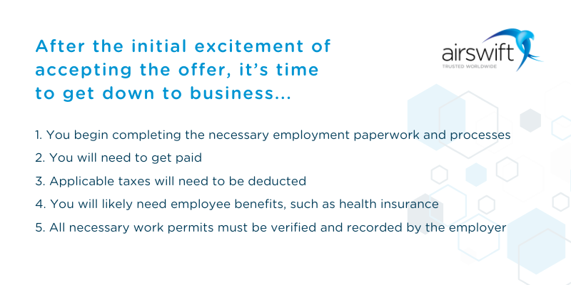 After the initial excitement of accepting the offer, it’s time to get down to business...