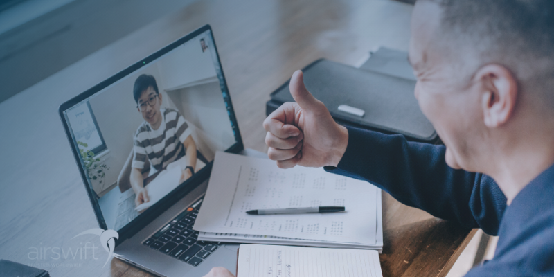 Candidate and recruiter talk during a conference call