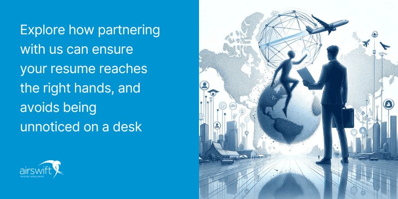 Silhouette of a man with AI and cityscape, career growth concept