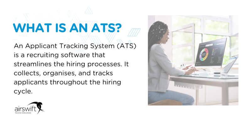 An Applicant Tracking System (ATS) is a recruiting software that streamlines the hiring processes. It collects, organises, and tracks applicants throughout the hiring cycle. An Applicant Tracking System (ATS) is a recruiting software that streamlines the hiring processes. It collects, organises, and tracks applicants throughout the hiring cycle.