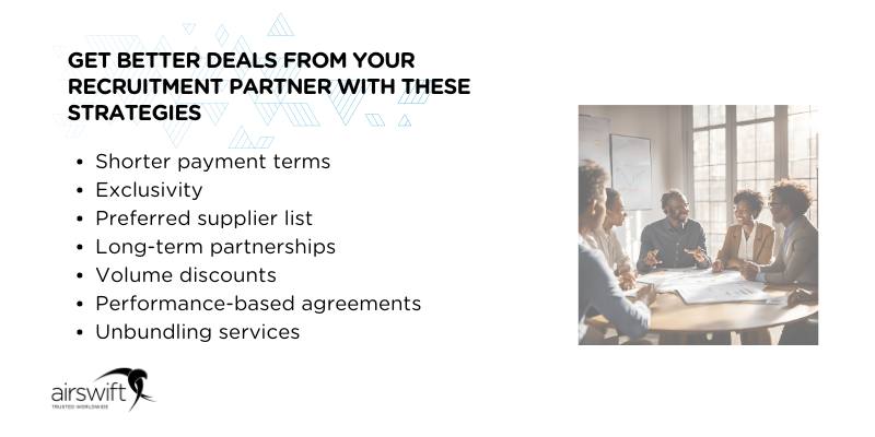 A visual listing 7 ways to negotiate better deals with recruitment agencies