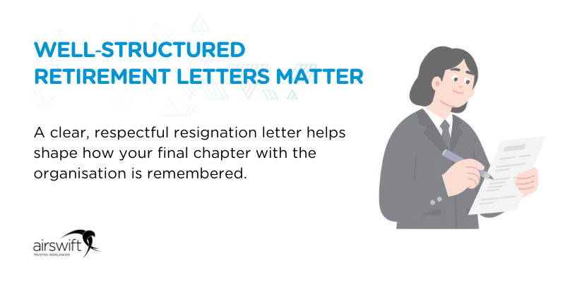 Well‐structured retirement letters matter