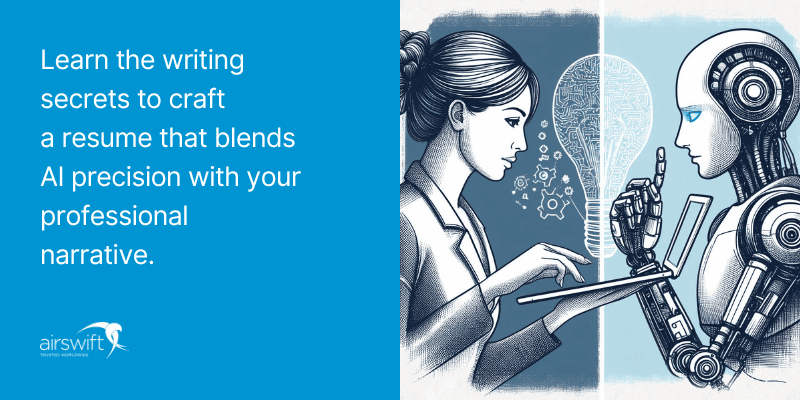 Woman consulting AI on crafting a detailed resume