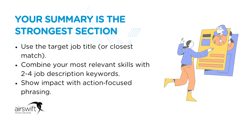 Your summary is the strongest section